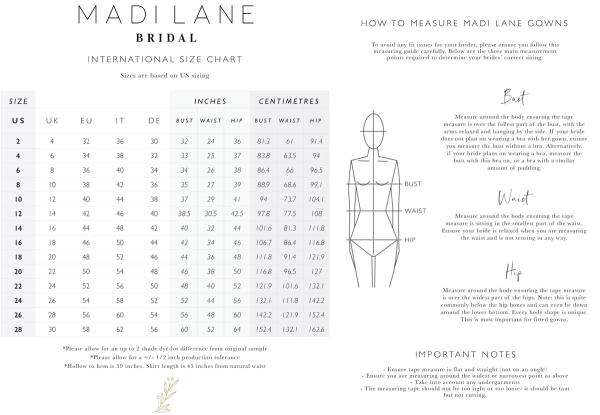 Lane Size Chart