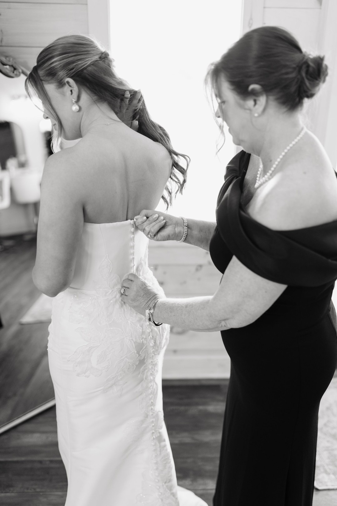 real bride lily in woodrow satin fit and flare sheath strapless wedding dress with lace detail and detachable overskirt